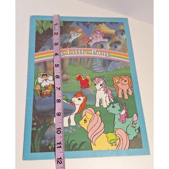 Vintage 1986 My Little Pony Pocket Blue Folder Rainbow & Ponies Hasbro Wesson - Picture 12 of 13